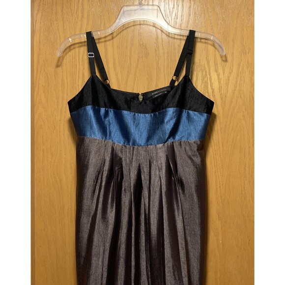 BCBG MAXAZRIA Color block Metallic Pleated Sleeveless Dress Pockets Size 6 NWT - Picture 5 of 12